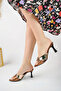 Women's Copper Patent Leather Heeled Stylish Slippers - 3
