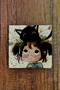 Natural Stone Coaster 15X15Cm Little Girl and Cat Pattern Printed Stone Teapot Coaster-Pot Pan Coaster - 3