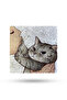Natural Stone Trivet 20X20Cm Naughty Cat Printed Stone Trivet Teapot Coaster - Pot Pan Coaster