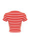Red-White Striped Baby Overlock Detailed Fitted Crop Knitted Blouse TWOSS23BZ00506 - 8