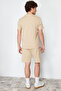 Beige Regular Fit Summer Pajamas Set with Shorts TMNSS23PT00038 - 7