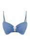 Mavi Straplez Kaplı Döküm Aksesuarlı Bikini Üstü TBESS24BU00150 - 6