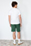 Ecru-Green Printed 100% Cotton Regular Fit Knitted Pajama Set with Shorts TMNSS24PT00012 - 6