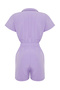 Lilac Elastic Waist Wide Leg Mini Woven Jumpsuit TWOSS22TU0014 - 10