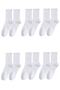 Pack of 6 White Plain Cotton Tennis College Socks - 3