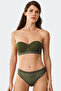 طقم حمالة صدر بدون حمالات من Burnt Olive 4671 Cenova Balenli Dantel Soft Push Up نصف داعم مع حزام هدية