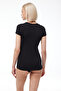 Women's Black V-Neck Short Sleeve Modal Body 145 - 3