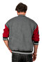 Men's Anthracite-red Three Thread Snap College Collar Bomber Jacket2304761 - 5