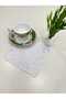 6 Pieces of Linen Fabric White and Patterned Embroidered Coffee Side Cocktail Napkin & Coaster