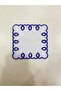 6 Pieces of Linen Fabric White and Patterned Embroidered Coffee Side Cocktail Napkin & Coaster - 2