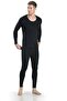 Men's 2-Piece Black Soft Winter Thin And Warm Thermal Long Sleeve Top 170