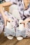 Ice Gray Women's Cross Plush Slippers Fluffy Furry Home Slippers Stylish Guest Dowry Birthday Daily Slippers - 4