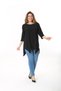 Women's Large Size Black Skirt Top Detailed Capri Sleeve Blouse 65n37505 - 6