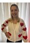 Hand Knitted Heart Women's Cardigan