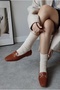 Manifest Blunt Toe Flat Sole Buckle Tan Brown Loafer Ballerinas Comfortable Women's Daily Shoes - 6