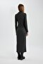Basic Bodycon Maxi Dress - Half Turtleneck, Thick Camisole, Long Sleeve B8602Ax23Wn - 4