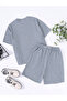 gray newyork printed children's bottom set with shorts - 2
