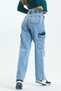 Girl's Cargo Pocket Detailed High Waist Wide Leg Jeans - 3