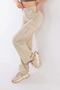 Girl's Wide Leg High Waist Beige Trousers - 6
