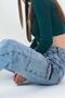 Girl's Cargo Pocket Detailed High Waist Wide Leg Jeans - 4