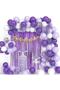Luxury Purple Lilac White Birthday Balloon Chain Set - 2