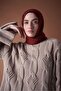 شال سلسلة القطن ميستو باللون العنابي