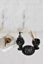 Black Foam Patterned Bathroom Set 3 Pieces - 2