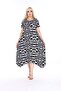 Plus Size Women's Relaxed Cut Patterned Short Sleeve Asymmetric cut skirt Viscose Combed Cotton Dress - 5