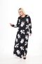 Women's Plus Size Long Sleeve Viscose Combed Cotton Hijab Suitable Long Maxi Dress