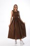 Shoulder Tie Belted Brown Gilet - 5