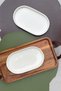 Stackable Cream 2-Piece 20 cm Small Size Breakfast Snack Bowl Presentation Boat Plate Set - 2