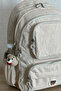 Unisex Dirty Beige Backpack School Bag Laptop And Travel Bag Waterproof with Amigurumi Teddy Bear