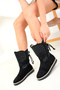 Black Suede Women's Boots & Booties 18588 - 2