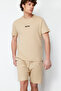Beige Regular Fit Summer Pajamas Set with Shorts TMNSS23PT00038 - 8