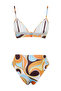 Abstract Patterned Balcony Tie High Waist High Leg Regular Bikini Set TBESS24BT00056 - 9