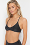 Black Bralet Glitter Bikini Top TBESS24BU00106 - 2
