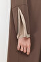 Kahverengi Taş Renk Bloklu Uzun Aerobin Dokuma Kap & Ferace & Abaya TCTSS24KF00011 - 5