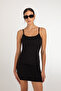 Soft Touch Rope Strap Mini Dress Black