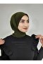 Women's Khaki Snap Bonnet Hijab Scarf