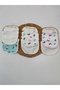 Baby Bib with Snap Fasteners Baby Drool Bib Mouth Wipe Baby Bib Set of 6 - 3