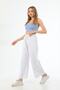 Women's Summer Strap with Tassels and Laces on the Front Stylish Trendy Washed Loose Jeans - 3
