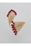 100 Pieces Decorative Round Red Pearl Pie Toothpicks 6 Cm Pearl 8 Mm Engagement Promise Red Pearl - 2