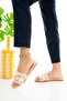 Beige Women's Furry Slippers D Buckle Fluffy Comfortable House Slippers Dowry Bundle Maternity Guest Slippers - 3