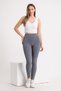 Curve Large Size Ribbed Raised Women's High Waist Recovery Anthracite Winter Leggings - 3