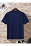 Navy Blue Plain Oversize T-shirt - 2