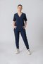 Bergama Women's Navy Blue Suit Lycra-Doctor Nurse Uniform-Scrubs-Surgical Clothing