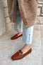 Manifest Blunt Toe Flat Sole Buckle Tan Brown Loafer Ballerinas Comfortable Women's Daily Shoes - 7