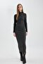Basic Bodycon Maxi Dress - Half Turtleneck, Thick Camisole, Long Sleeve B8602Ax23Wn - 2