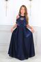 Girl's Monorail Satin Fabric Evening Dress Graduation Dress - 3