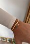 Dorica Bracelet with Letter t and Evil Eye Hanging - 2